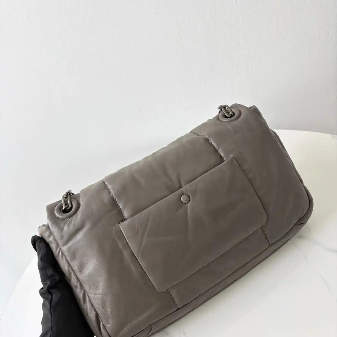 Prada PRADA grey sheepskin shoulder bag Size ONE SIZE - 4 Thumbnail