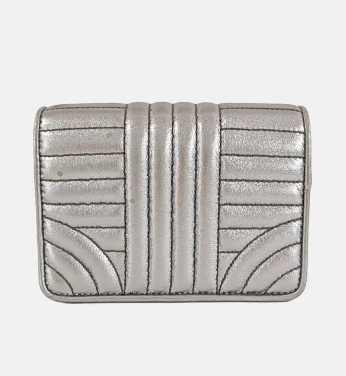 Prada PRADA Diagramme silver sheepskin quilted shoulder bag crossbody bag silver hardw Size ONE SIZE - 5 Thumbnail