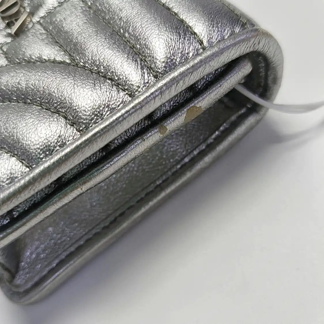 Prada PRADA Diagramme silver sheepskin quilted shoulder bag crossbody bag silver hardw Size ONE SIZE - 13 Thumbnail