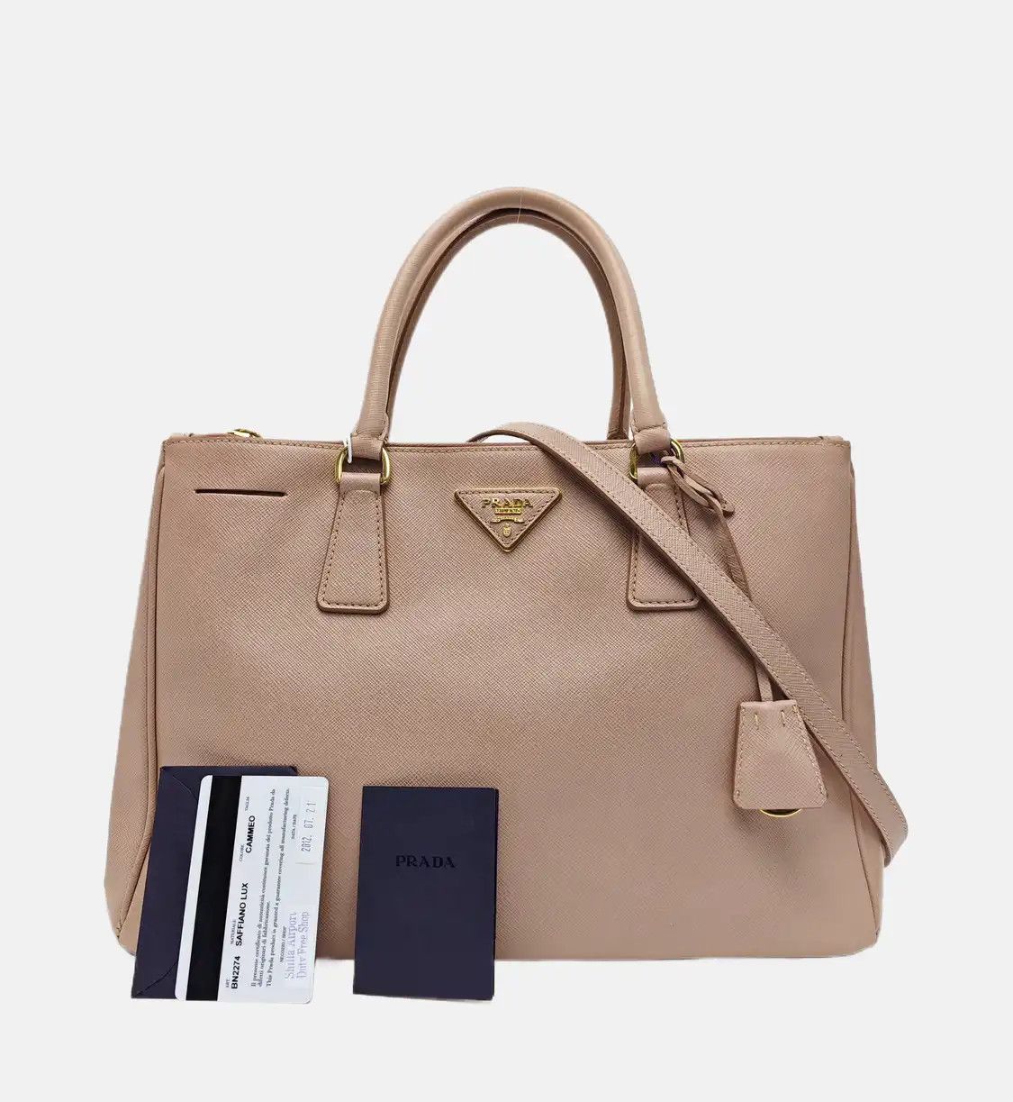 Prada PRADA Galleria pink cowhide leather logo cross pattern shoulder bag crossbody ba Size ONE SIZE - 8 Thumbnail