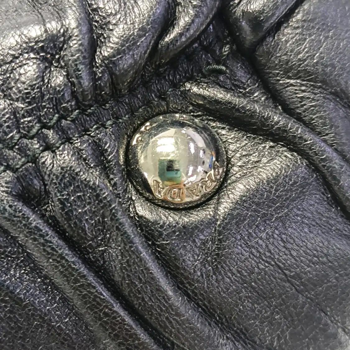 Prada PRADA Gaufre black sheepskin shoulder bag crossbody bag handbag silver hardware Size ONE SIZE - 16 Thumbnail