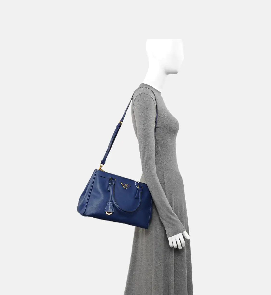 Prada PRADA Galleria Medium dark bluecowhide leather logo cross pattern shoulder bag c Size ONE SIZE - 2 Thumbnail