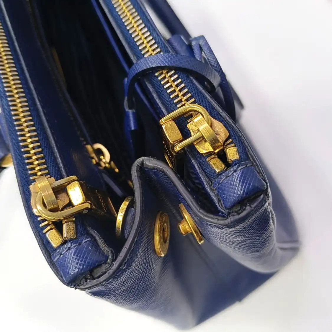 Prada PRADA Galleria Medium dark bluecowhide leather logo cross pattern shoulder bag c Size ONE SIZE - 17 Thumbnail