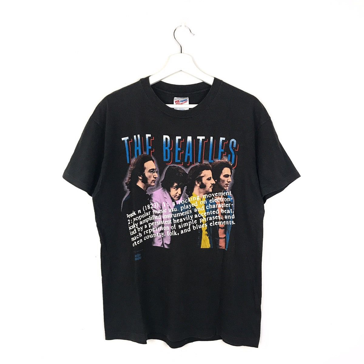 THE BEATLES Band T-shirt, Band T, Men's XXL cotton black type Vintage Second Hand