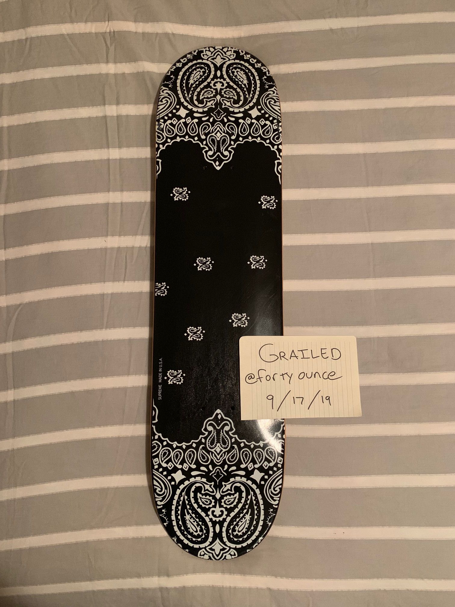 Supreme Supreme Black Bandana Skateboard | Grailed