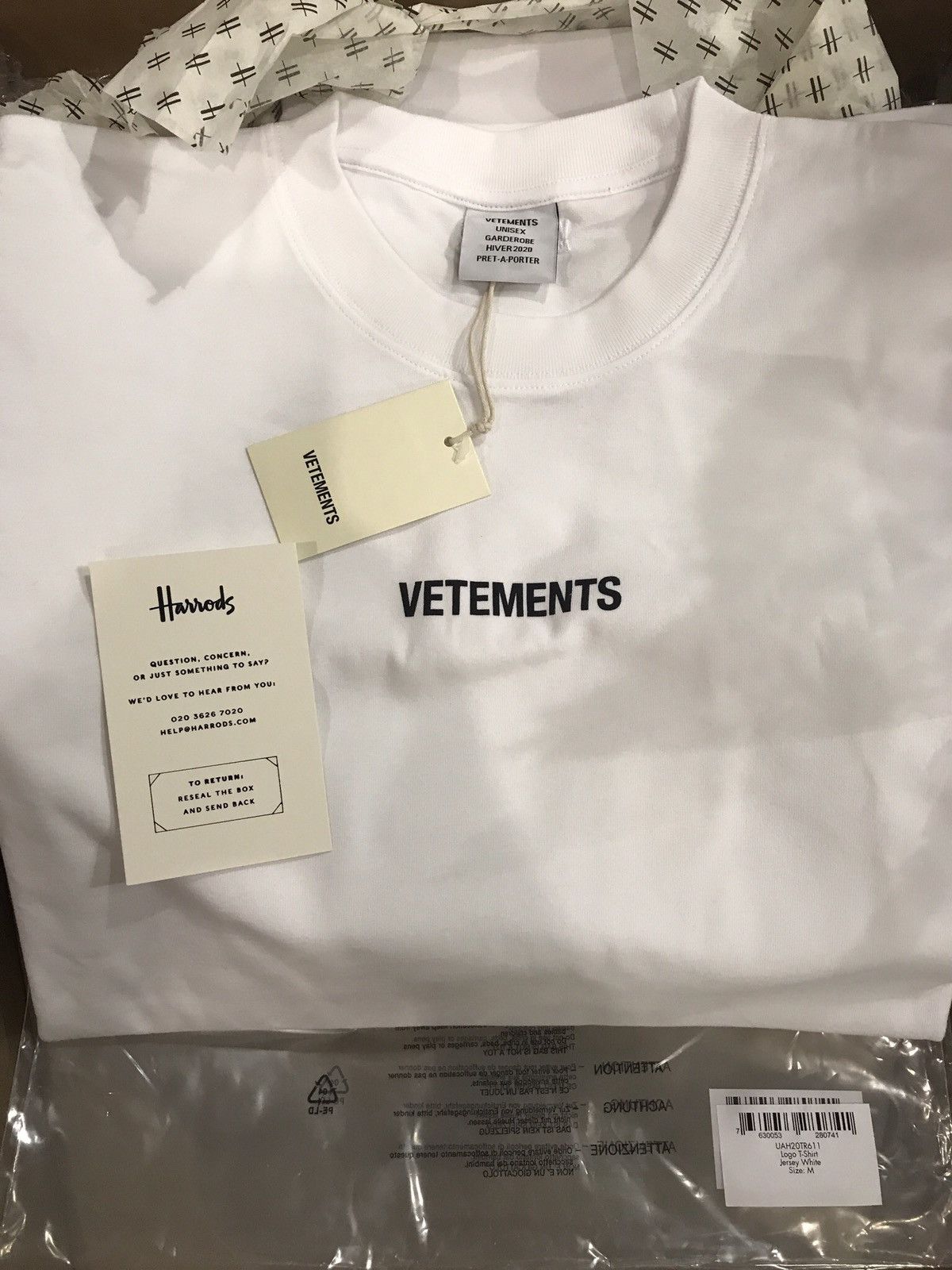 Vetements Vetements Logo T Shirt White UAH20TR611 | Grailed