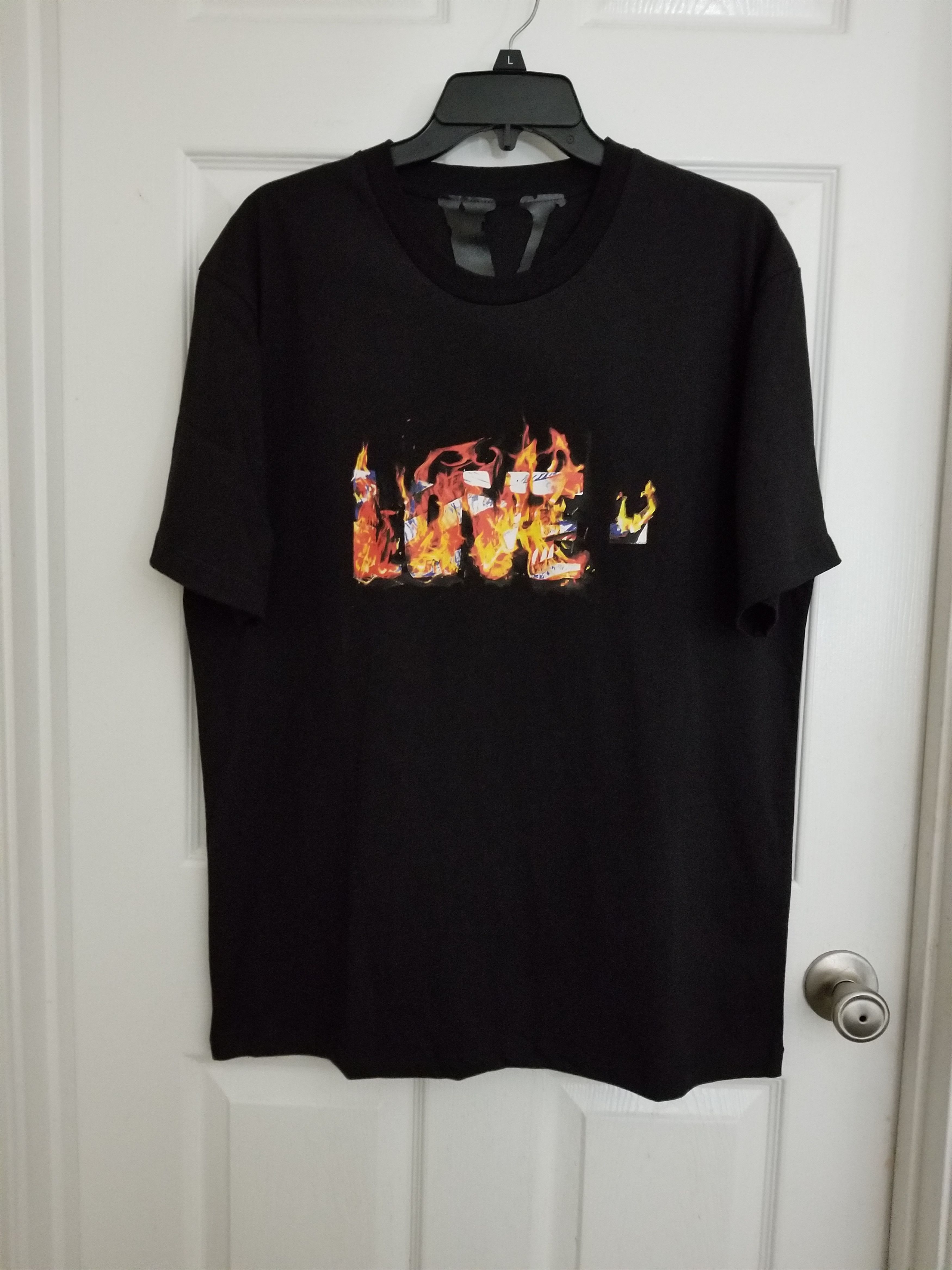 VLONE Love Burning 2024 Flag Black T-shirt