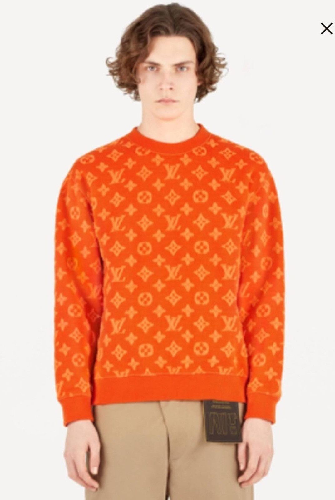 Louis Vuitton Rare Louis Vuitton monogram orange sweater Grailed