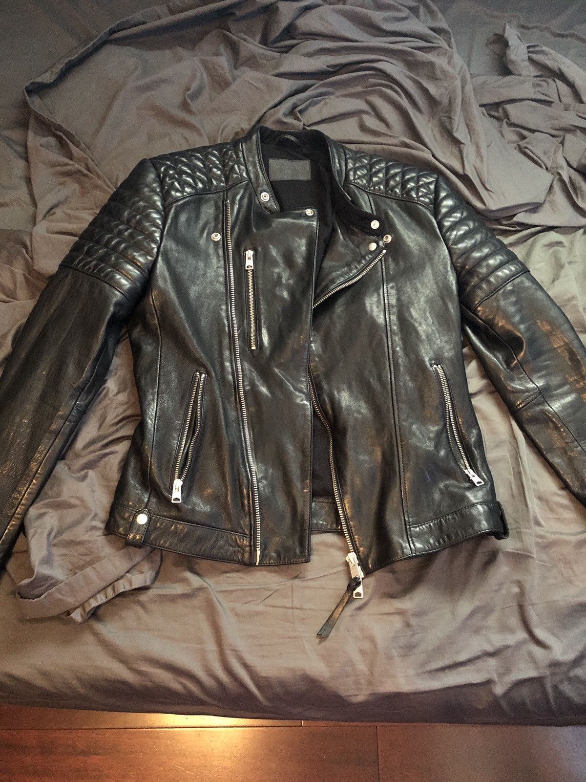 Allsaints sarls leather outlet biker jacket