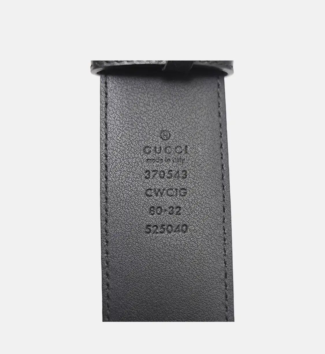 Gucci GUCCI black leather GG plate buckle Men's belt long 96 cm wide 3.5 cm Size ONE SIZE - 4 Thumbnail