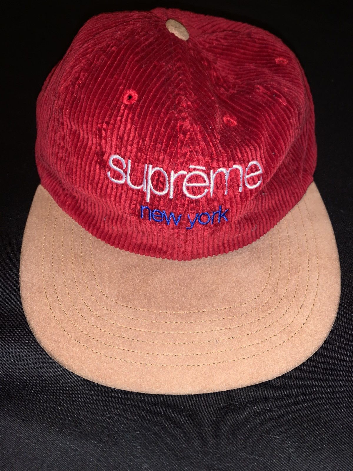 Supreme Classic Logo Corduroy 6 Panel Hat | Grailed