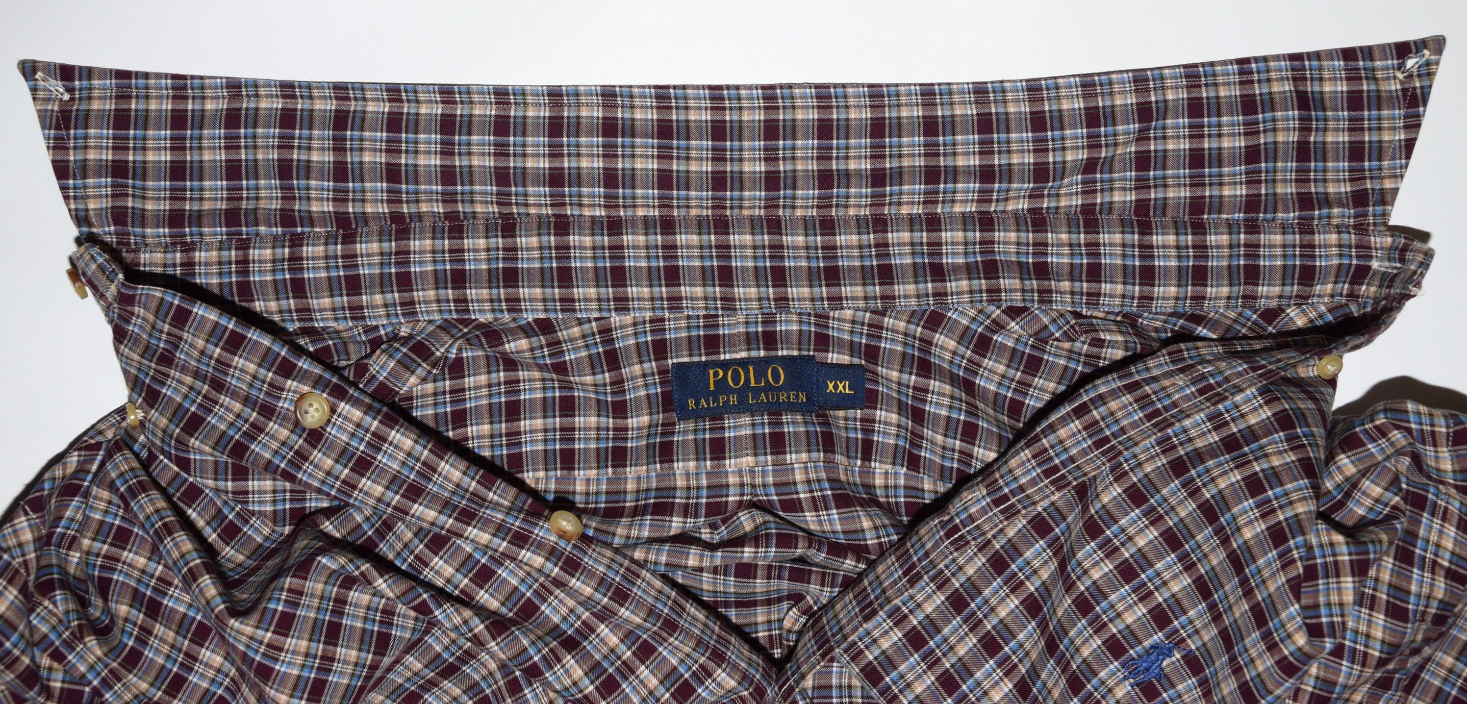 Polo Ralph Lauren × Ralph Lauren POLO RALPH LAUREN LONG SLEEVE CHECK SHIRT XXL P2P 27.5" MINT Size US XXL / EU 58 / 5 - 18 Thumbnail