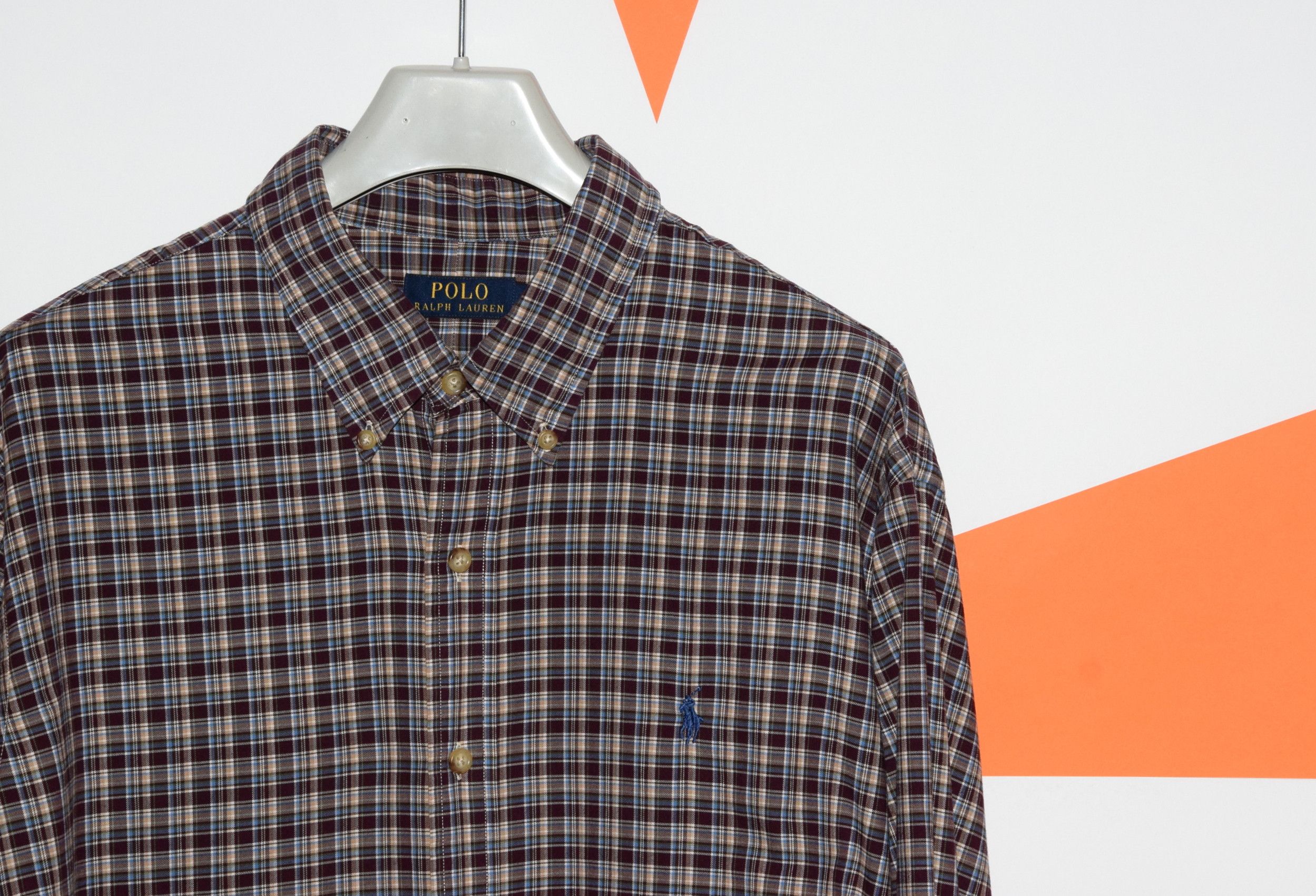 Polo Ralph Lauren × Ralph Lauren POLO RALPH LAUREN LONG SLEEVE CHECK SHIRT XXL P2P 27.5" MINT Size US XXL / EU 58 / 5 - 1 Thumbnail