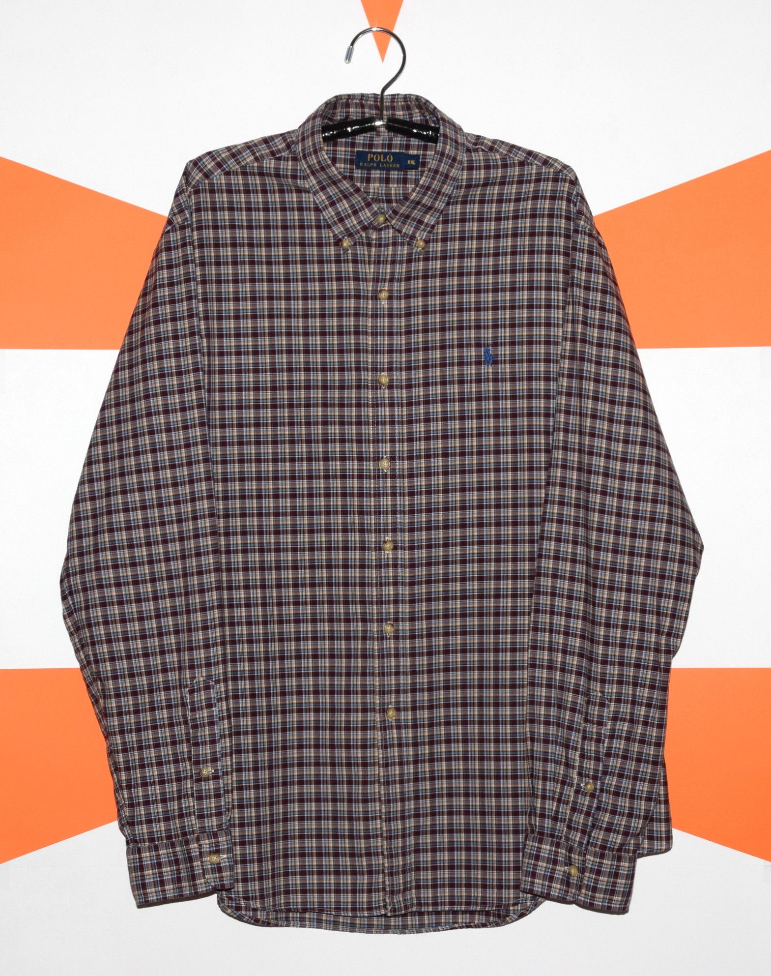 Polo Ralph Lauren × Ralph Lauren POLO RALPH LAUREN LONG SLEEVE CHECK SHIRT XXL P2P 27.5" MINT Size US XXL / EU 58 / 5 - 2 Thumbnail