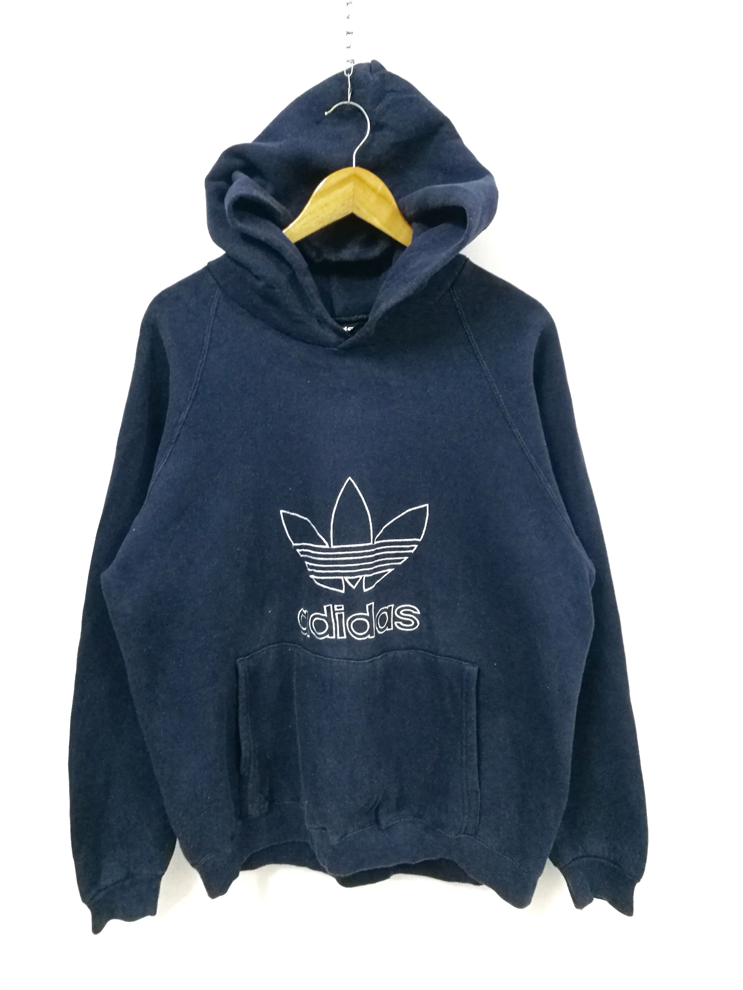 Adidas Vintage ADIDAS TREFOIL BIG LOGO HOODIE Made in USA | Grailed