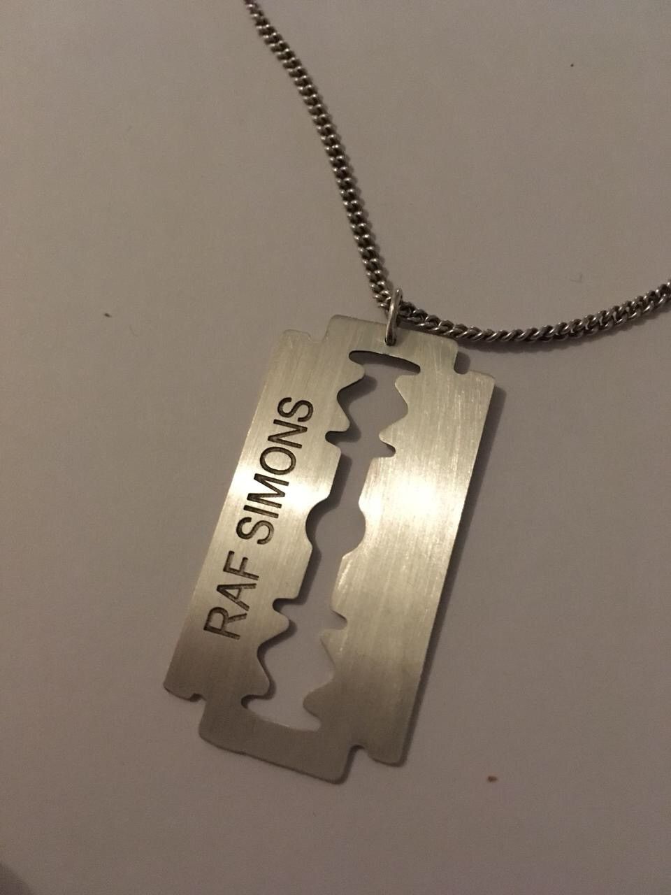 Raf Simons *last drop* Silver Razor Blade necklace 2003/2004 | Grailed