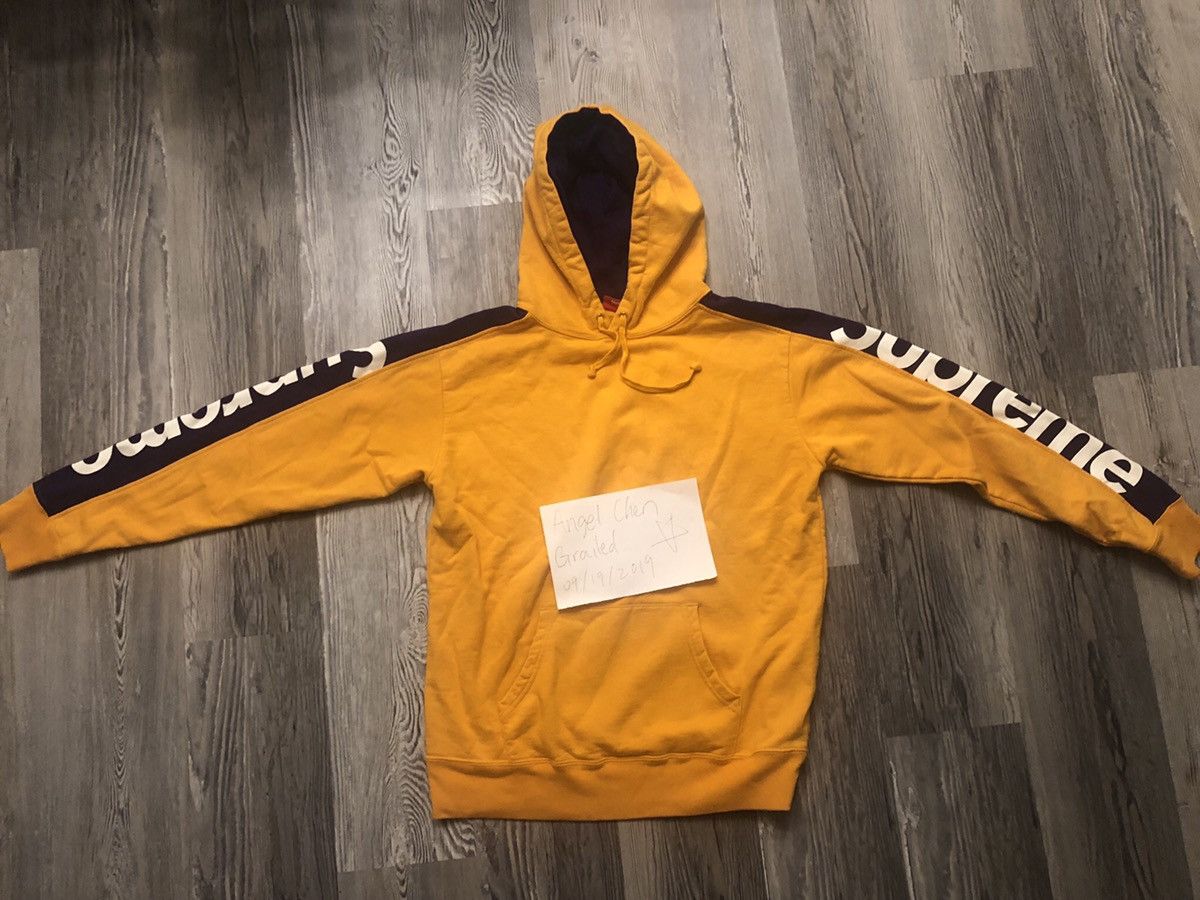 Supreme sideline hoodie on sale yellow