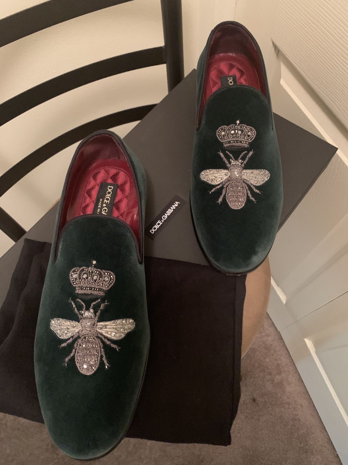 Dolce & Gabbana Dolce & Gabbana Black Velvet Slippers Size US 6 / EU 39 - 4 Thumbnail