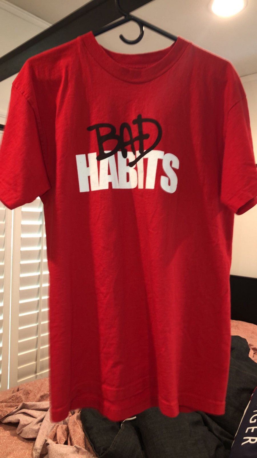 Vlone X Nav Bad Habits Red Tee
