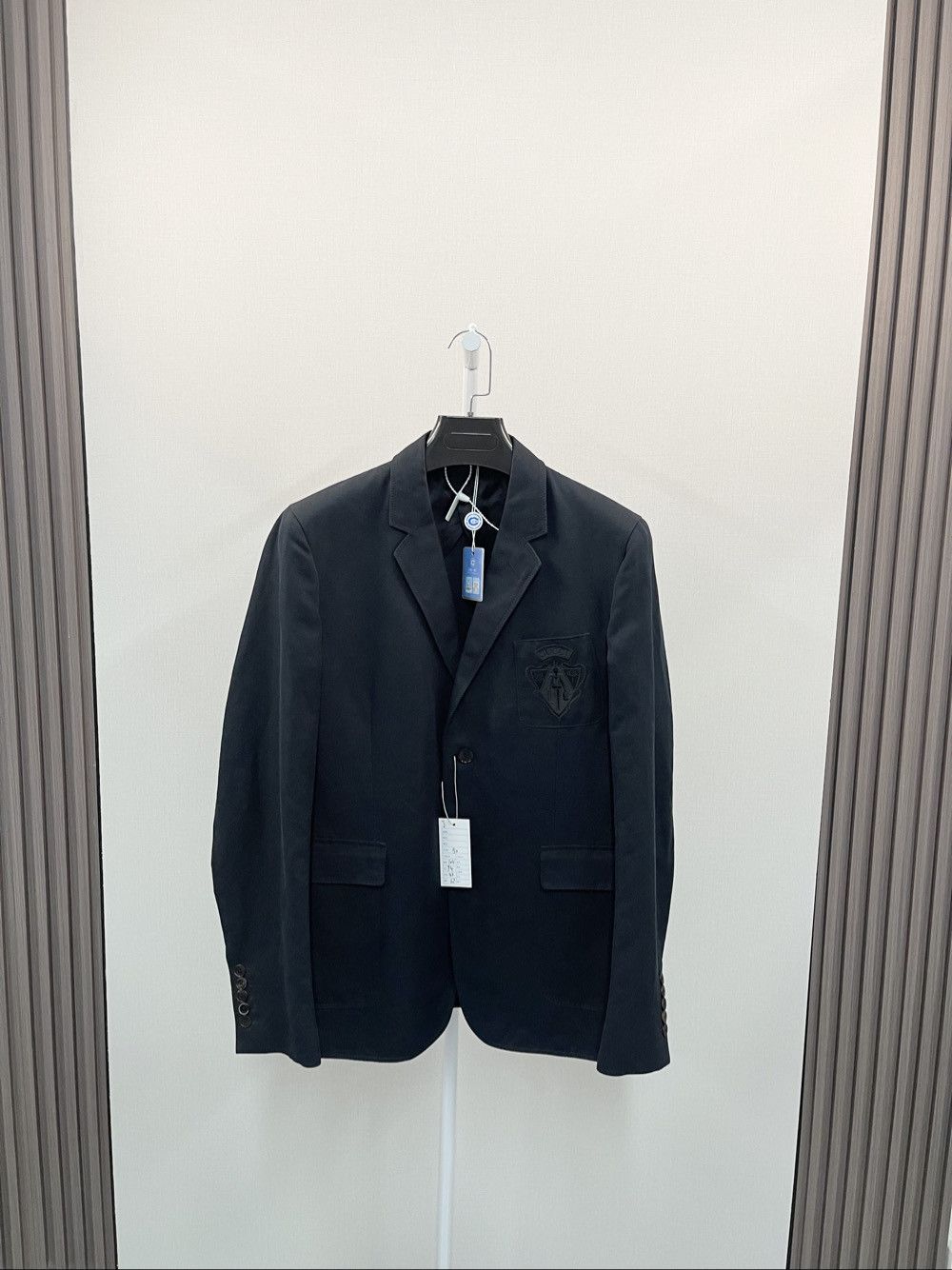 Gucci Gucci Crest Patch Cotton Linen Blazer Size 40R Size 40R - 2 Thumbnail