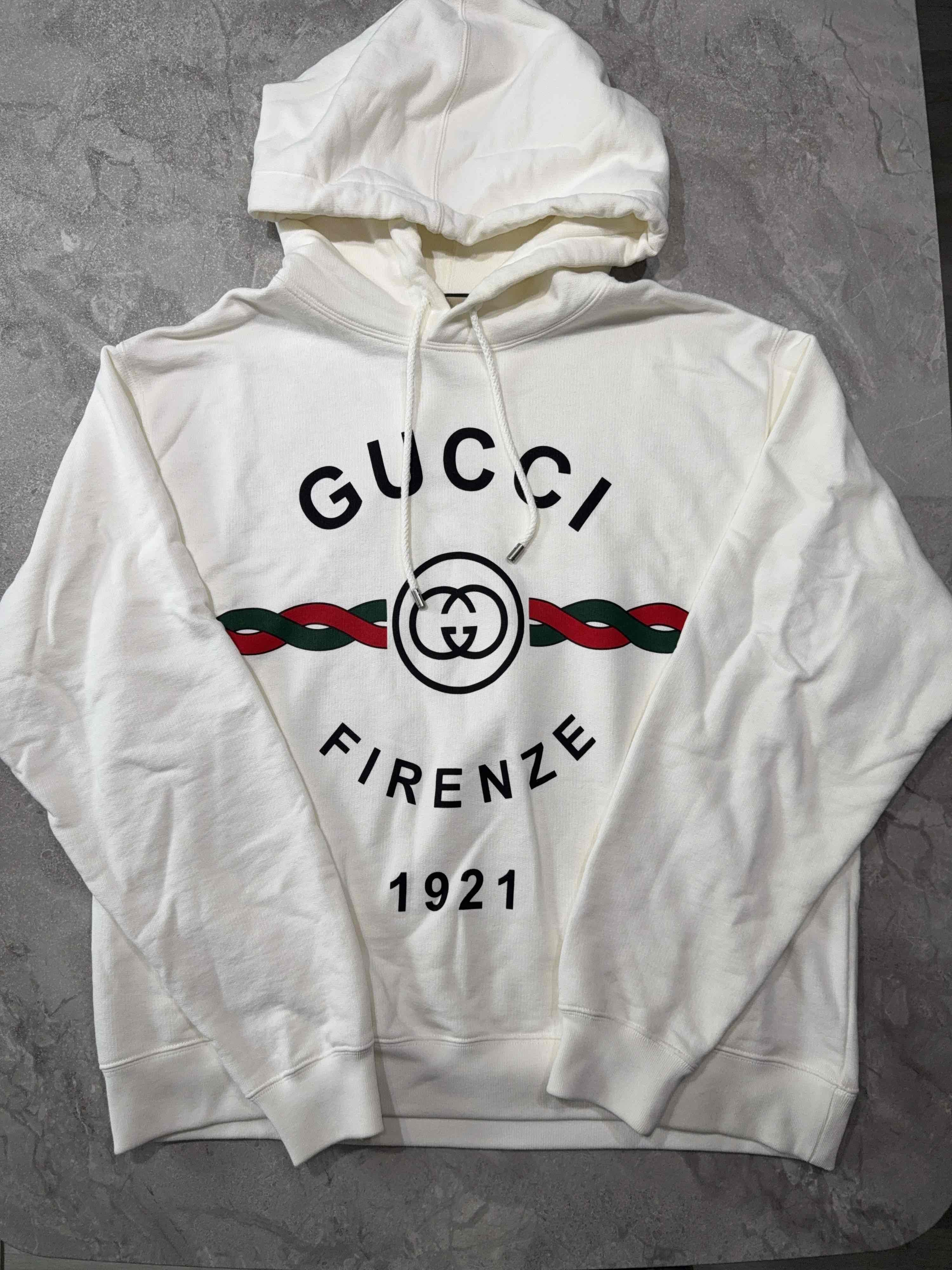 Gucci Gucci 1921 Logo Hoodie White Size S Size US S / EU 44-46 / 1 - 2 Thumbnail
