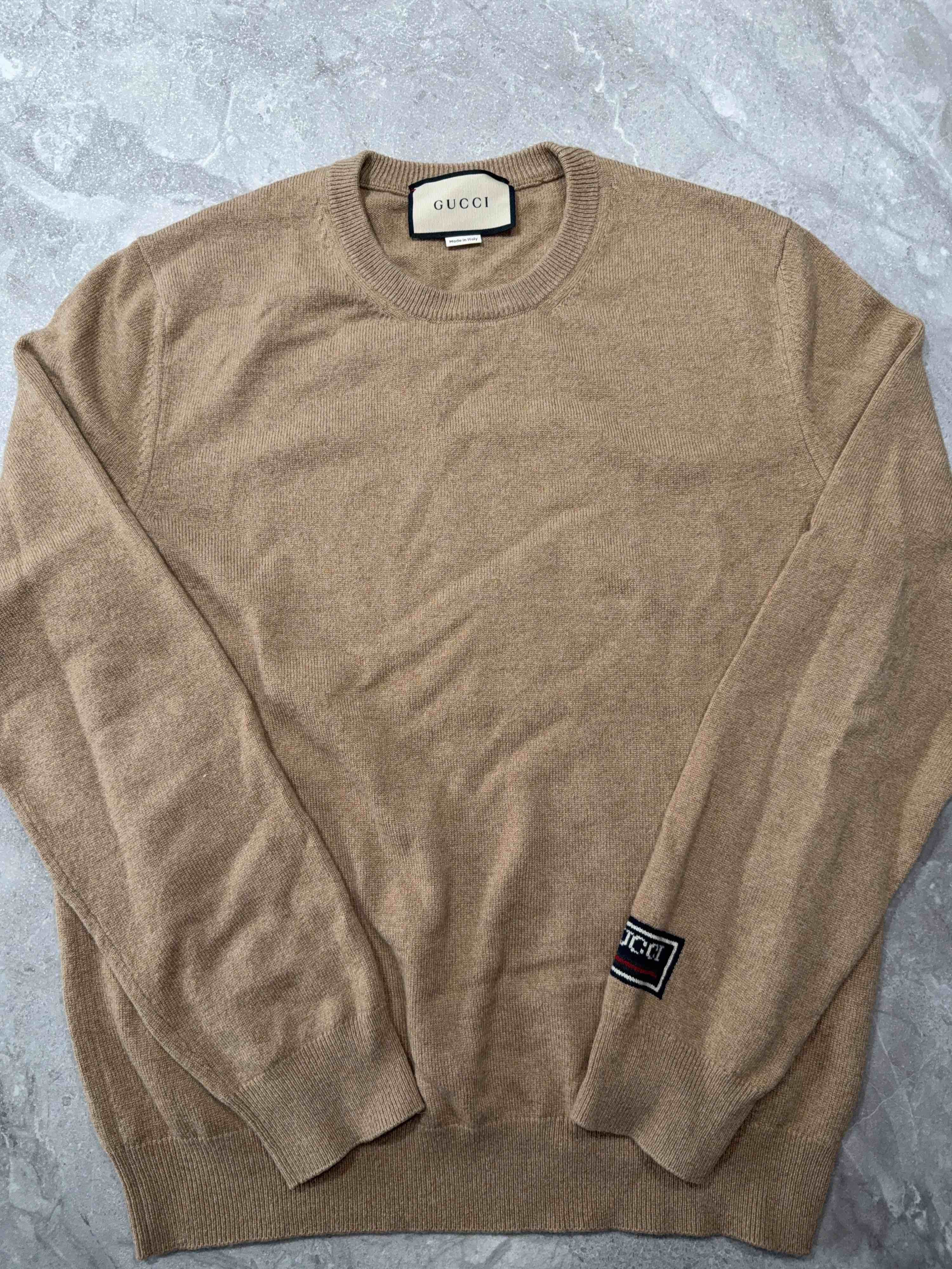 Gucci Gucci Logo Patch Cashmere Sweater Size L Size US L / EU 52-54 / 3 - 2 Thumbnail