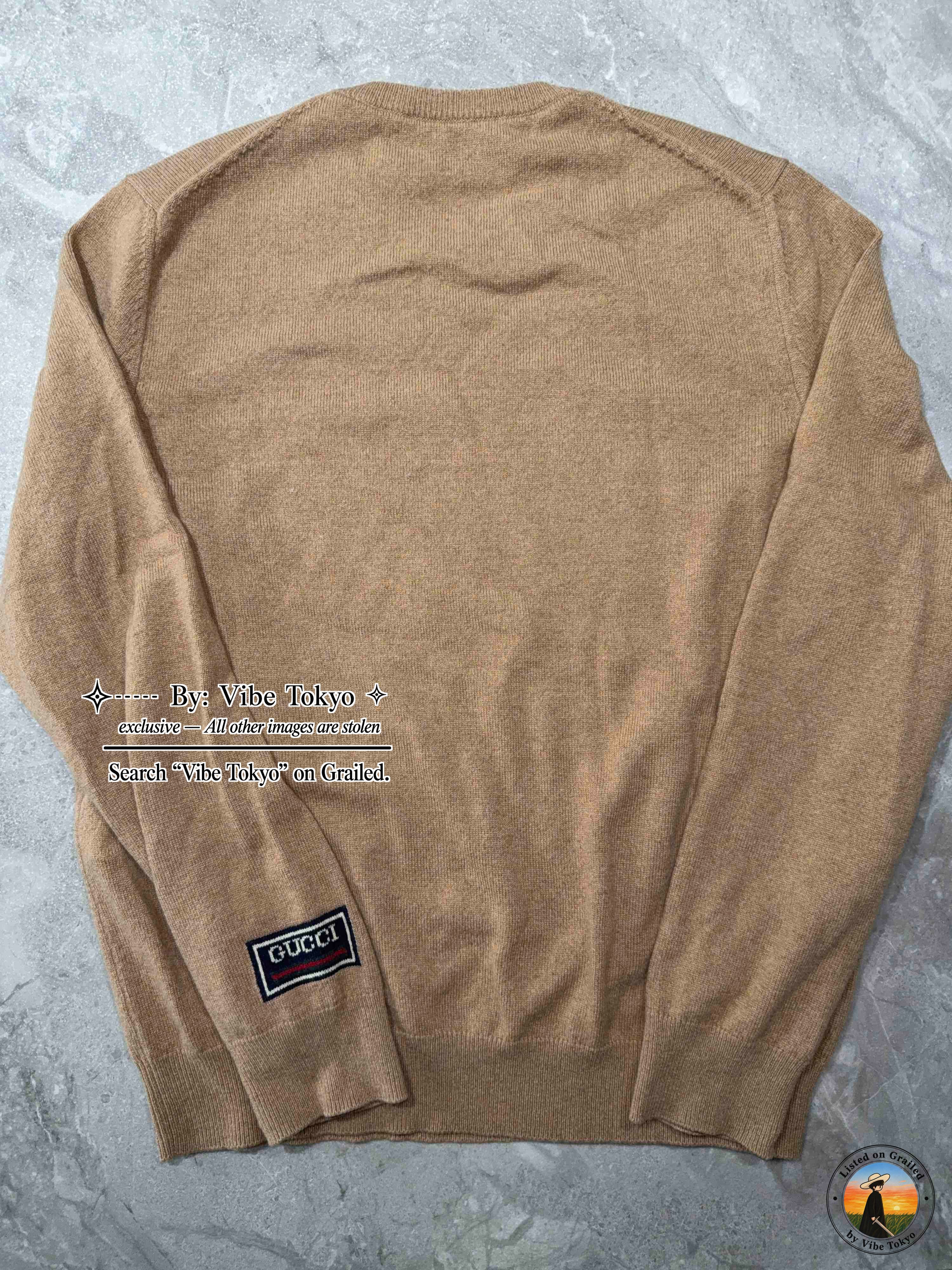 Gucci Gucci Logo Patch Cashmere Sweater Size L Size US L / EU 52-54 / 3 - 3 Thumbnail