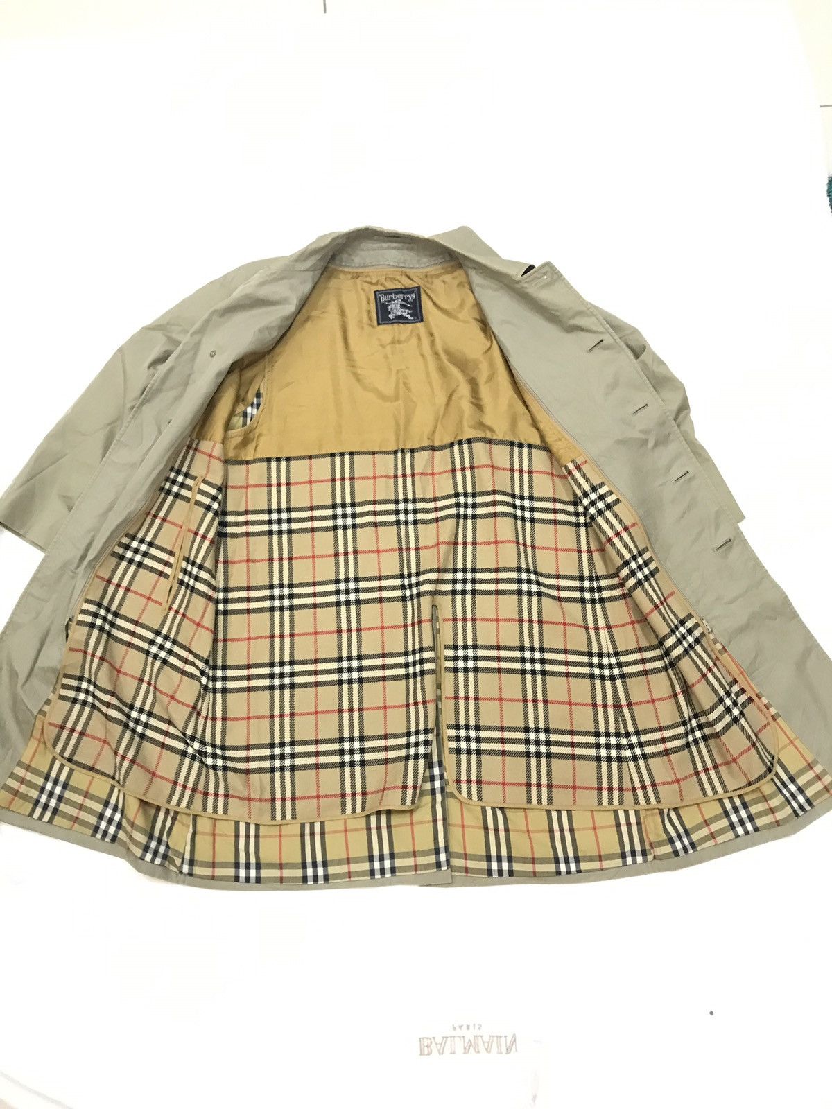 Burberry × Burberry Prorsum × Vintage Vintage Burberry Trench Coat Nova Check Awesome Long Coat Size US L / EU 52-54 / 3 - 1 Thumbnail