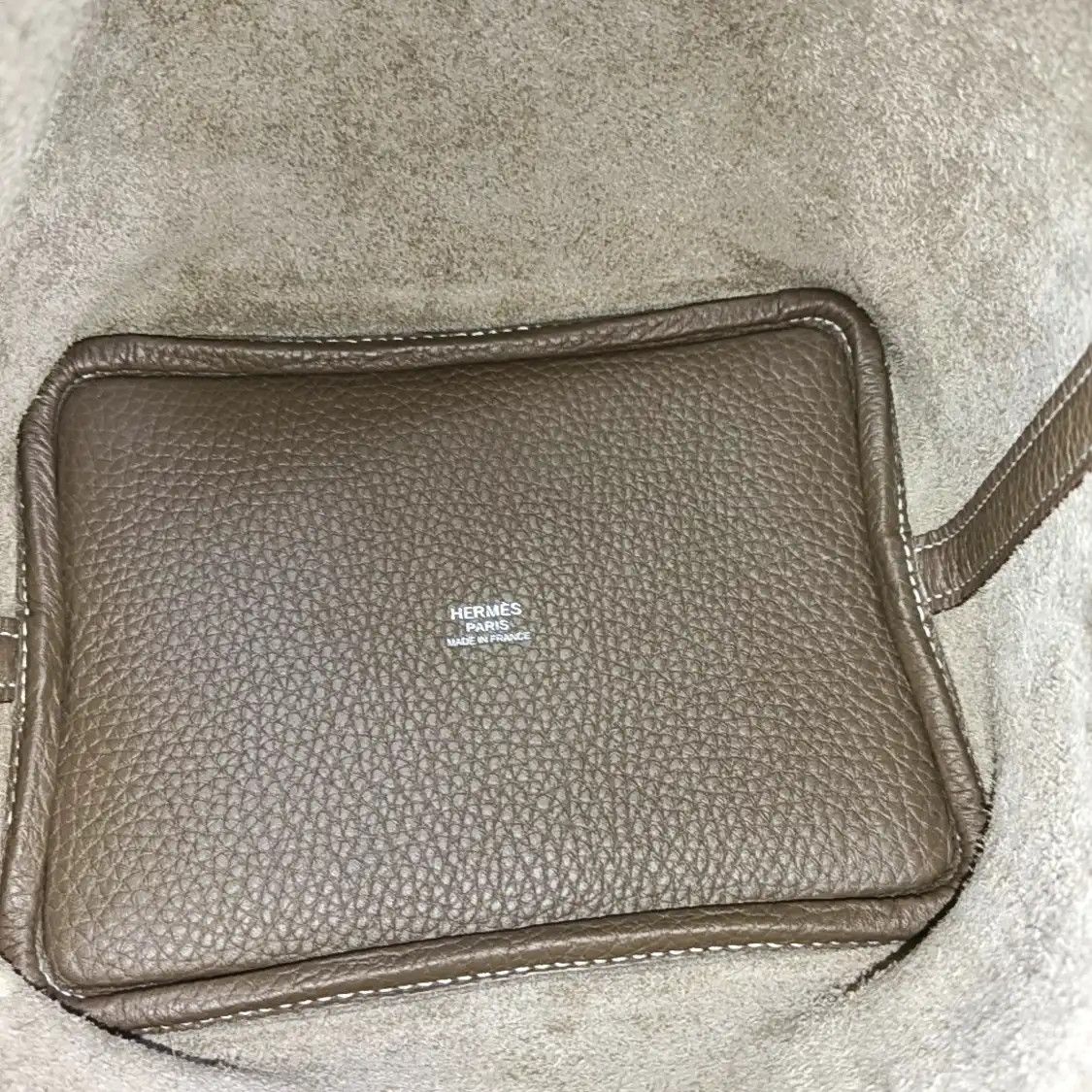 Hermes Hermes Picotin Lock 18 Etoupe Clemence cowhide leather picotin handbag silver ha Size ONE SIZE - 7 Thumbnail