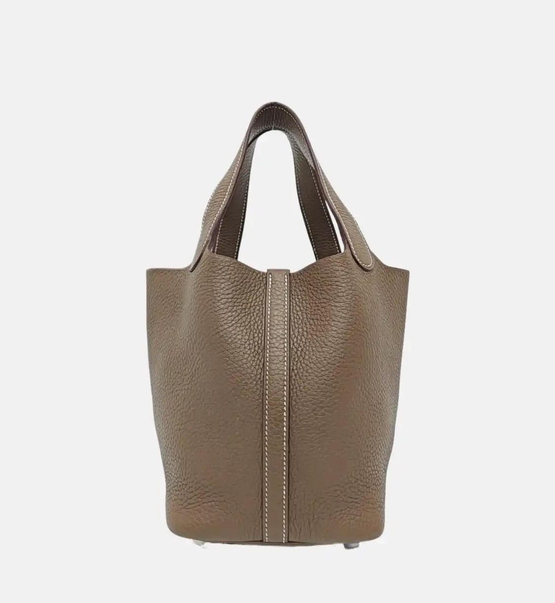 Hermes Hermes Picotin Lock 18 Etoupe Clemence cowhide leather picotin handbag silver ha Size ONE SIZE - 5 Thumbnail