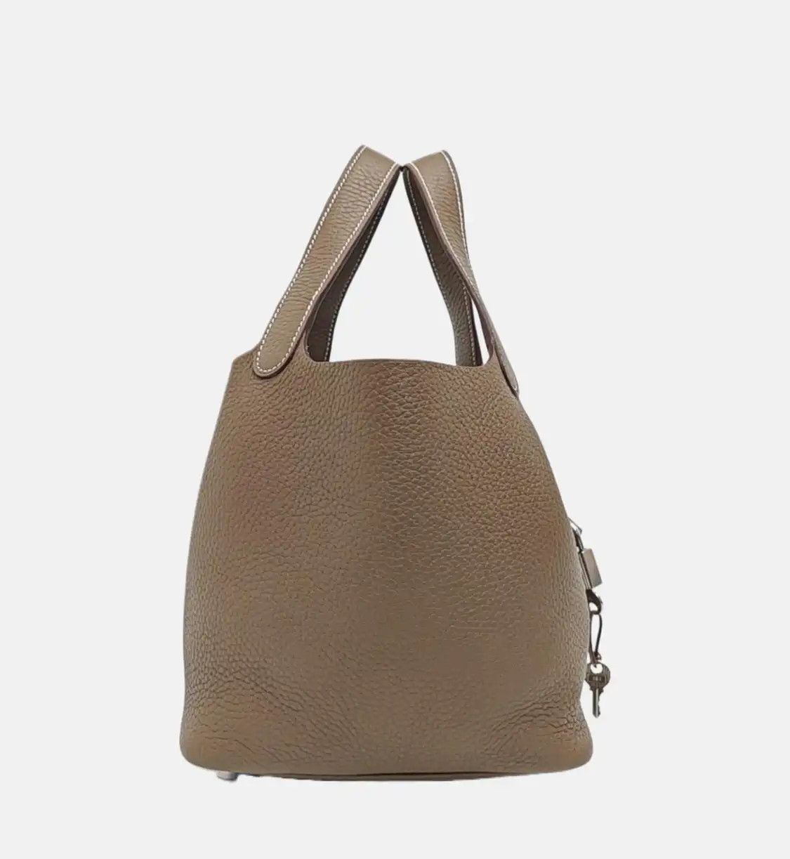 Hermes Hermes Picotin Lock 18 Etoupe Clemence cowhide leather picotin handbag silver ha Size ONE SIZE - 4 Thumbnail