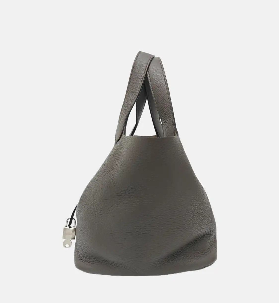 Hermes Hermes Picotin Lock 22 Etoupe Clemence cowhide leather picotin handbag silver ha Size ONE SIZE - 3 Thumbnail