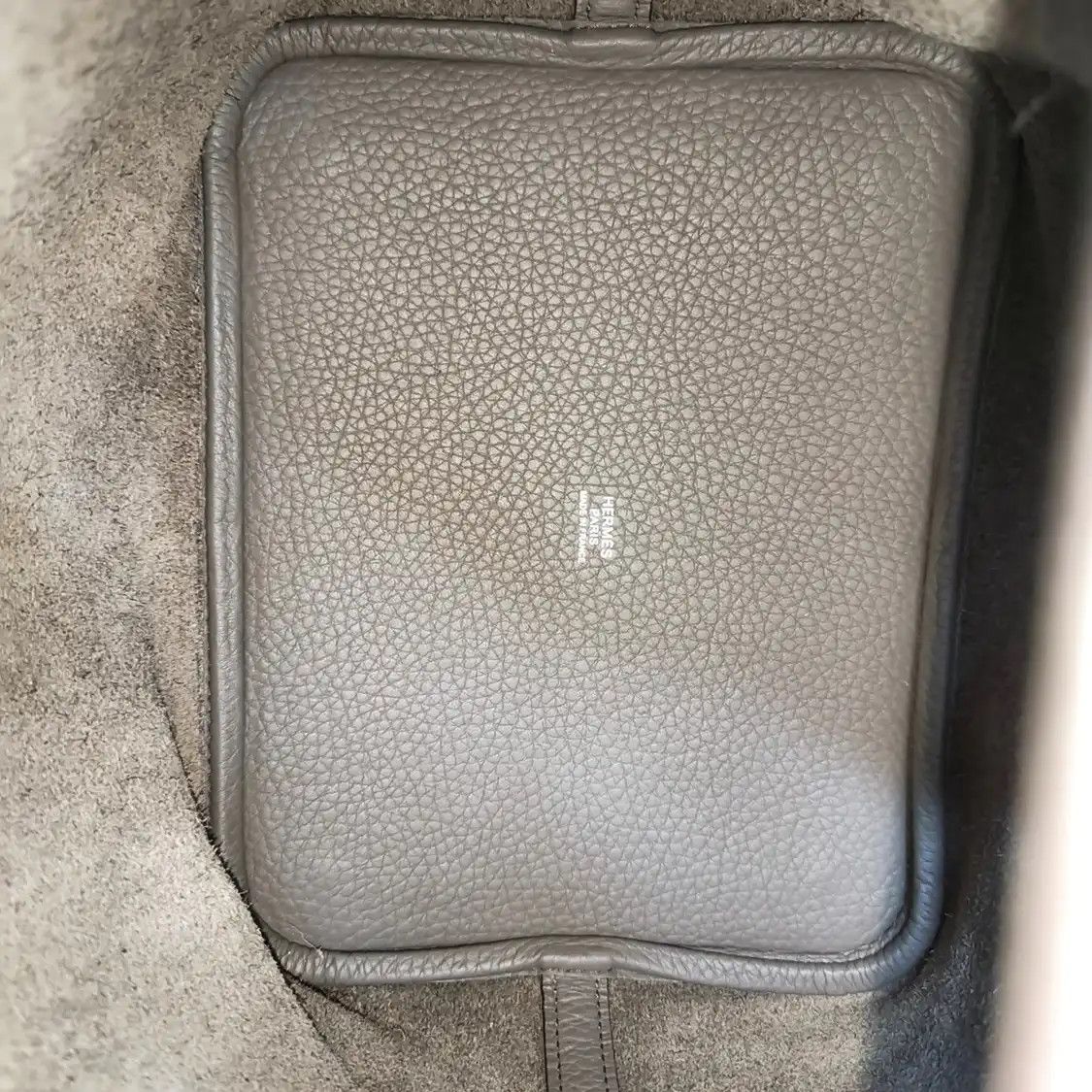 Hermes Hermes Picotin Lock 22 Etoupe Clemence cowhide leather picotin handbag silver ha Size ONE SIZE - 7 Thumbnail