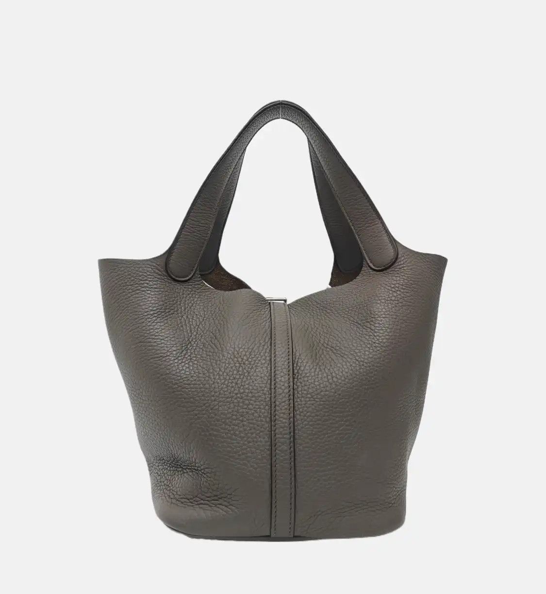 Hermes Hermes Picotin Lock 22 Etoupe Clemence cowhide leather picotin handbag silver ha Size ONE SIZE - 5 Thumbnail