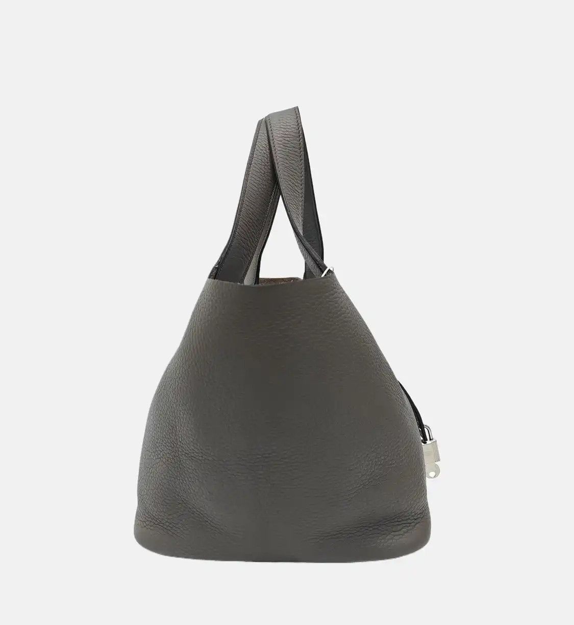 Hermes Hermes Picotin Lock 22 Etoupe Clemence cowhide leather picotin handbag silver ha Size ONE SIZE - 4 Thumbnail