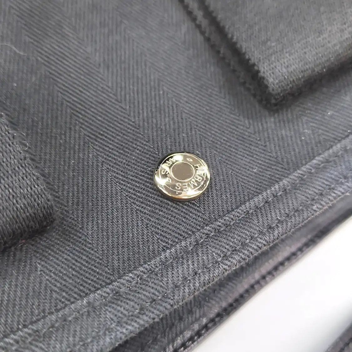 Hermes Hermes Valparaiso black canvas handbag silver hardware sub-pocket Size ONE SIZE - 10 Thumbnail