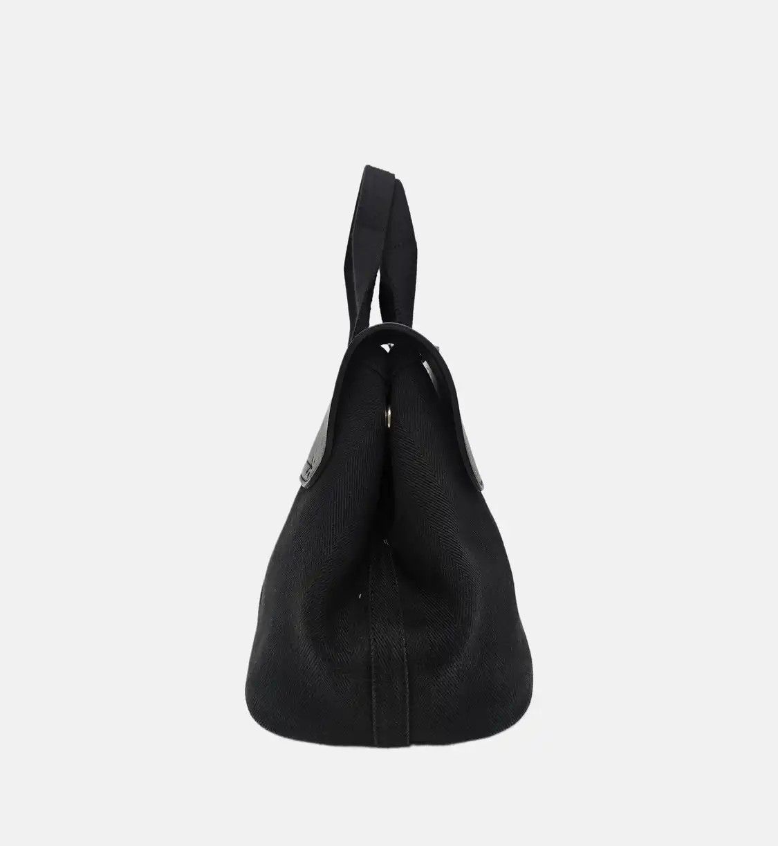 Hermes Hermes Valparaiso black canvas handbag silver hardware sub-pocket Size ONE SIZE - 4 Thumbnail