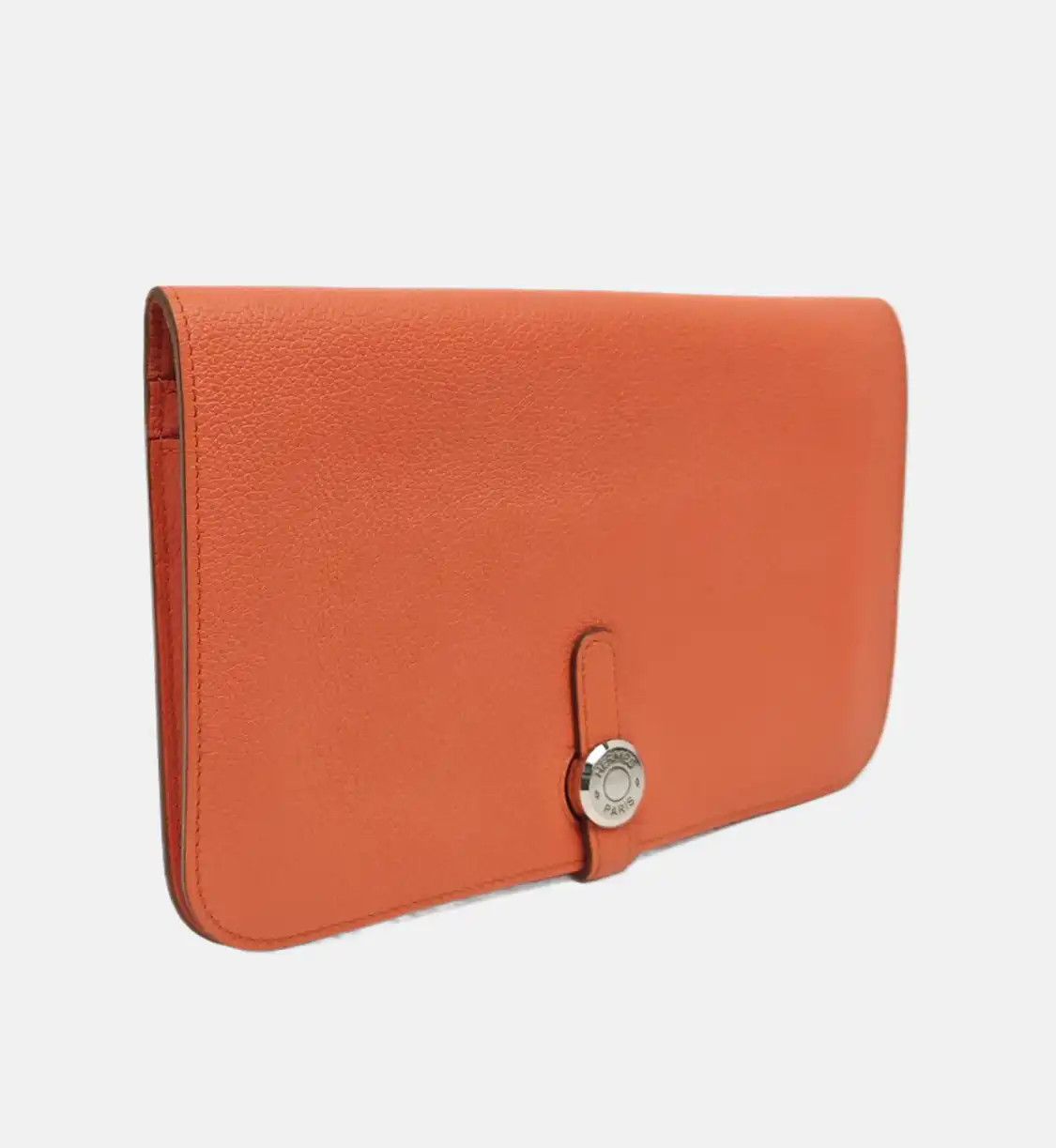 Hermes Hermes Dogon Large Rose Lobster Evercolor cowhide leather wallet silver hardware Size ONE SIZE - 4 Thumbnail