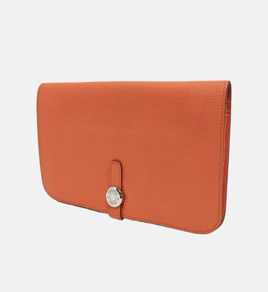 Hermes Hermes Dogon Large Rose Lobster Evercolor cowhide leather wallet silver hardware Size ONE SIZE - 3 Thumbnail