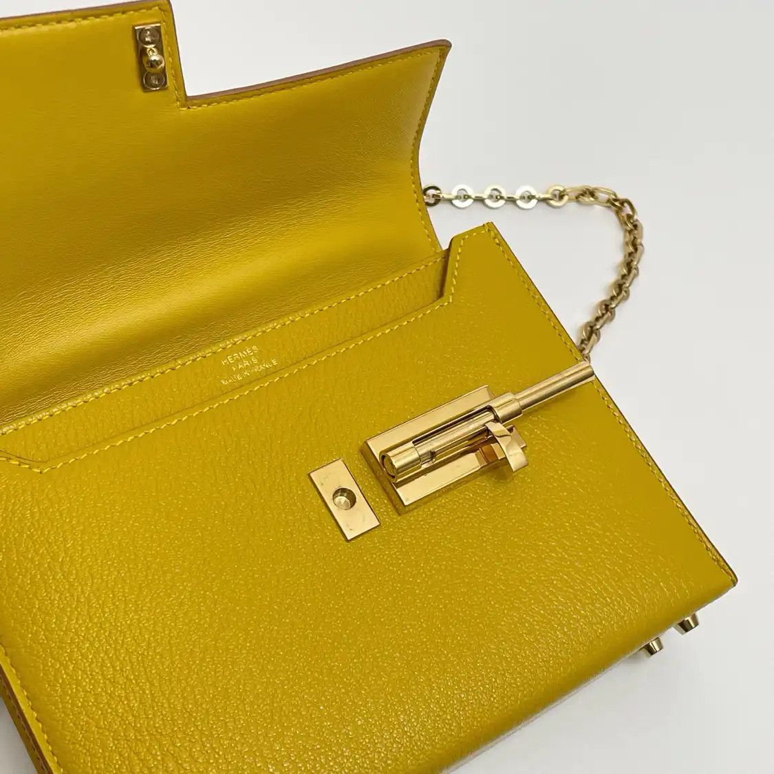Hermes Hermes Verrou 17 yellow Chamkila goatskin Verrou bolt bag shoulder bag gold hard Size ONE SIZE - 7 Thumbnail