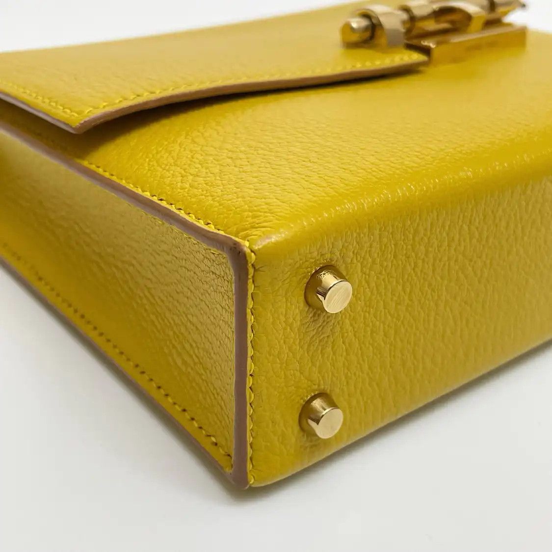 Hermes Hermes Verrou 17 yellow Chamkila goatskin Verrou bolt bag shoulder bag gold hard Size ONE SIZE - 3 Thumbnail