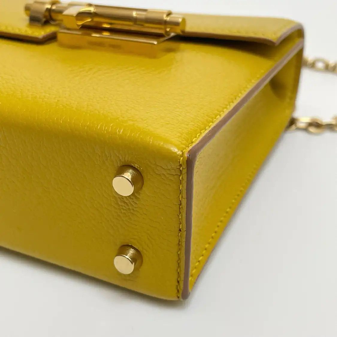 Hermes Hermes Verrou 17 yellow Chamkila goatskin Verrou bolt bag shoulder bag gold hard Size ONE SIZE - 2 Thumbnail