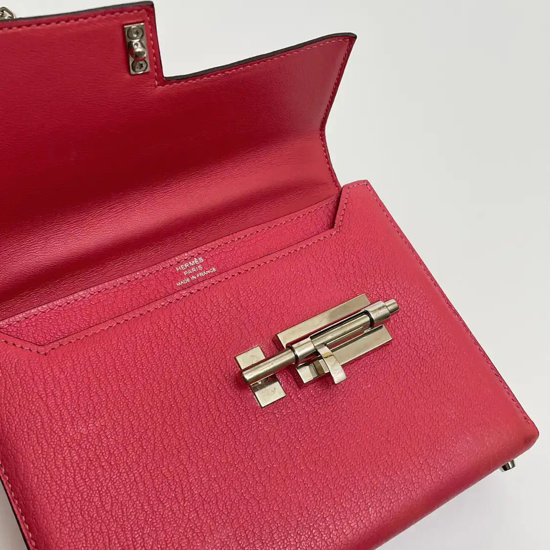 Hermes Hermes Verrou 17 Rose Lipstick Chèvre Mysore goatskin Verrou bolt bag shoulder b Size ONE SIZE - 7 Thumbnail