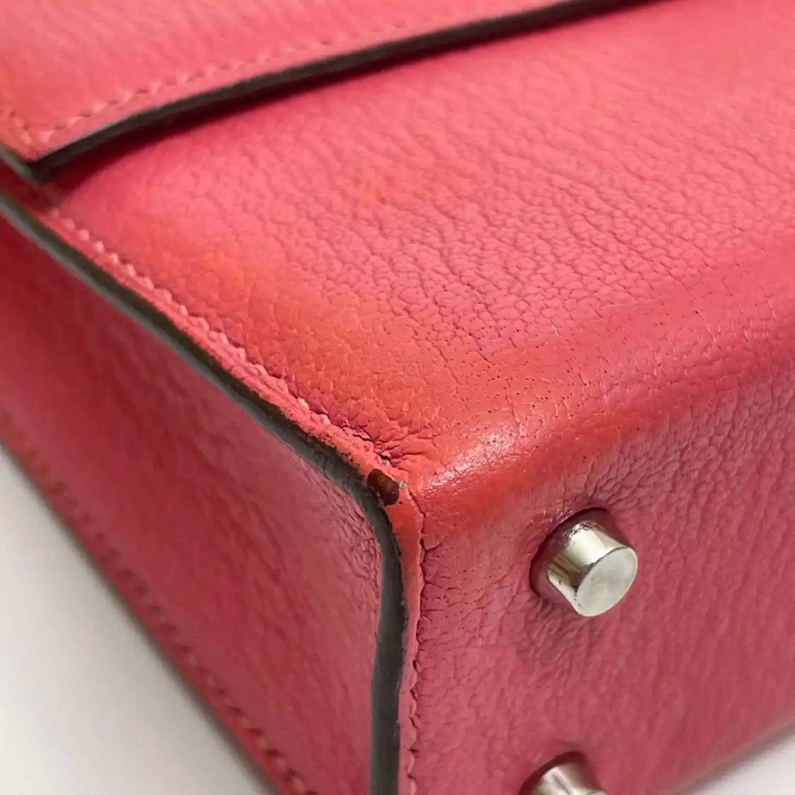 Hermes Hermes Verrou 17 Rose Lipstick Chèvre Mysore goatskin Verrou bolt bag shoulder b Size ONE SIZE - 11 Thumbnail