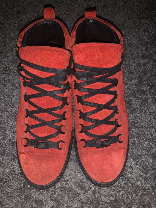 Red suede cheap balenciaga arena