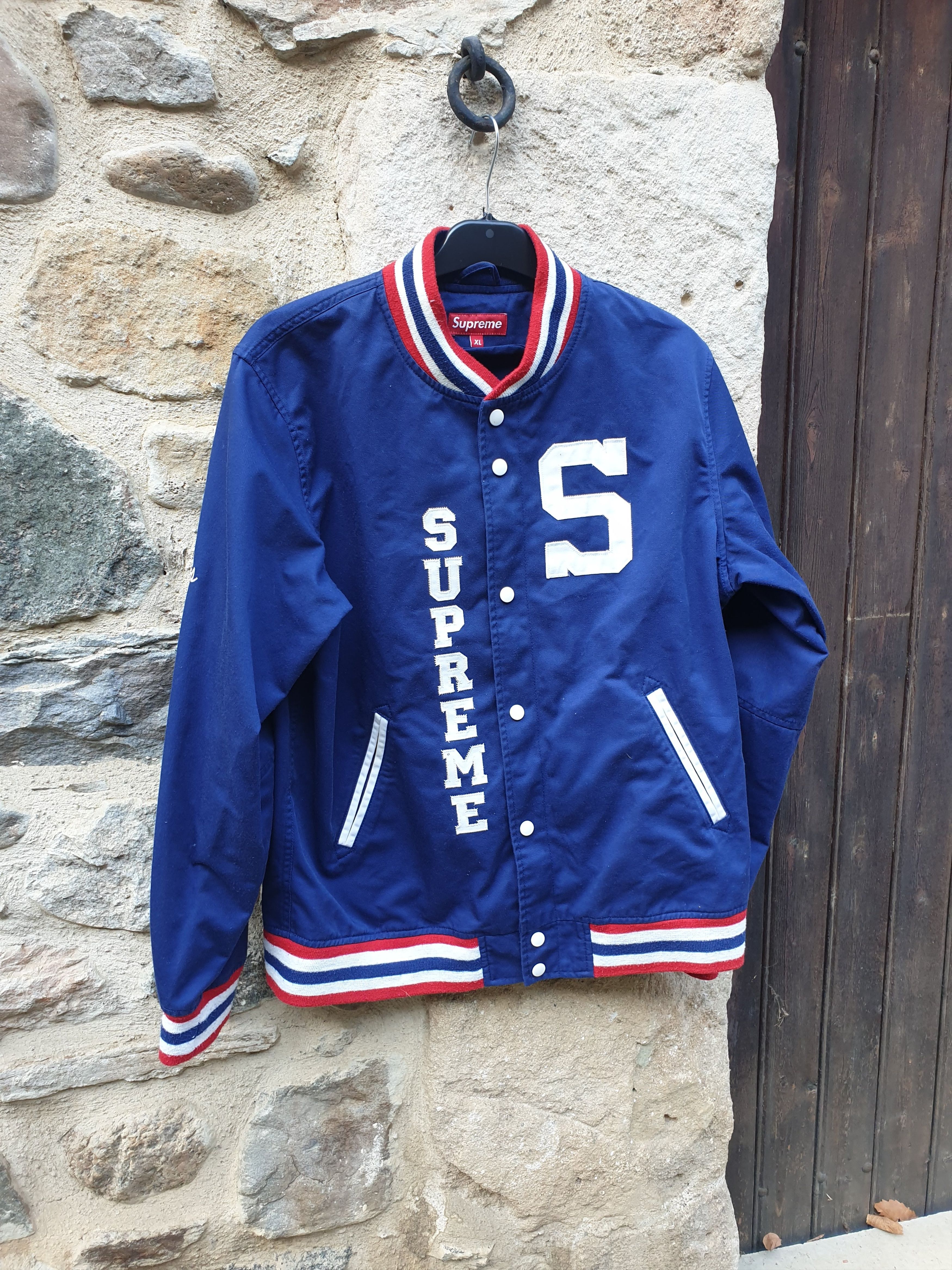 Supreme Bone Varsity Jacket | Grailed