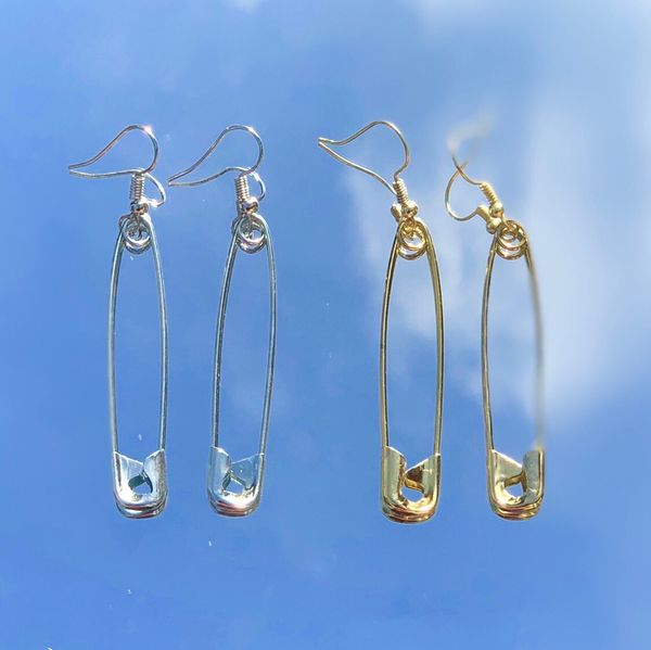 Large Safety Pin Earrings 