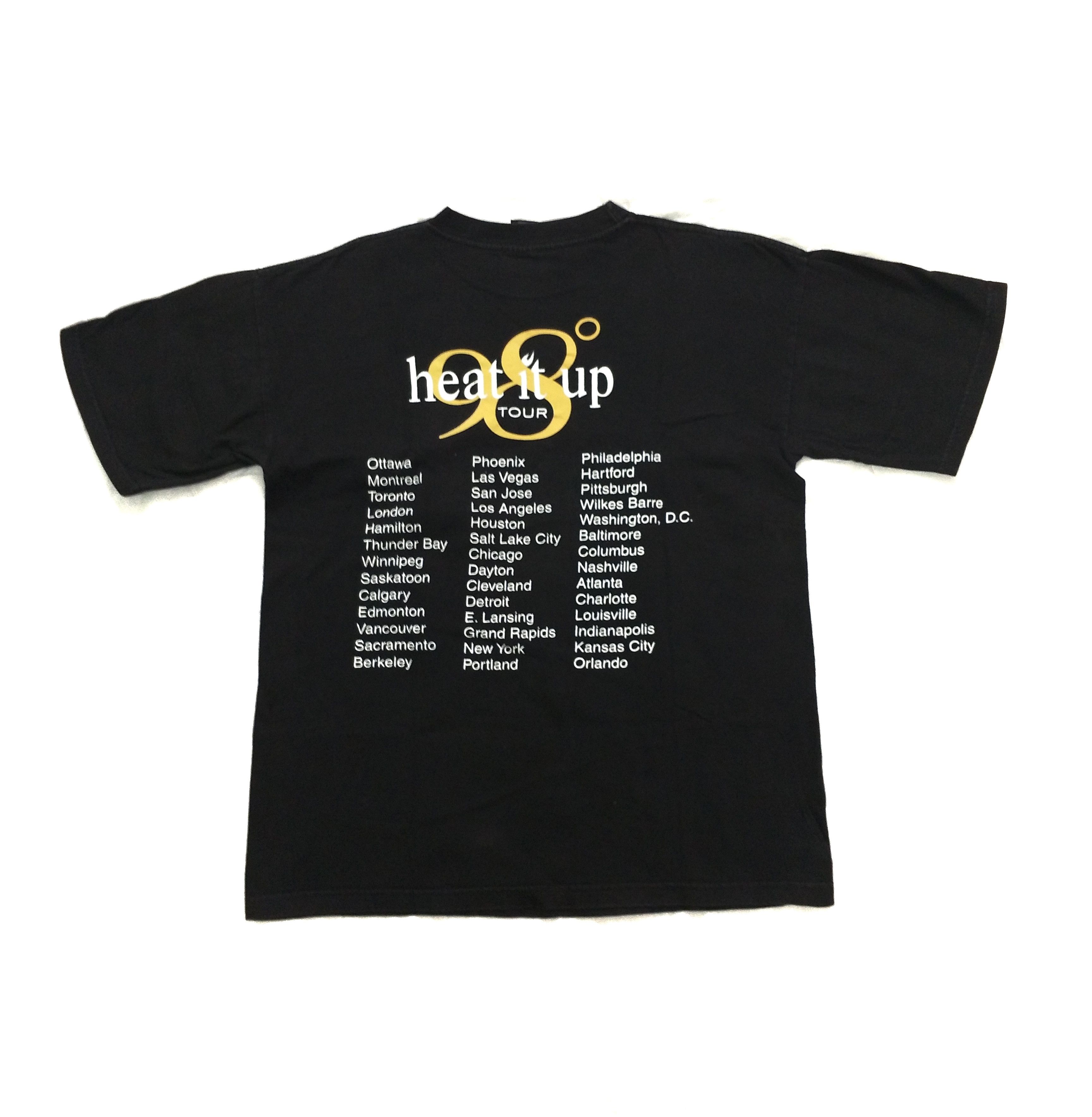 Vintage 98 Degrees ´Heat It Up´ Tour Tshirt Nsync Backstreet Boys Short Sleeve T Shirts