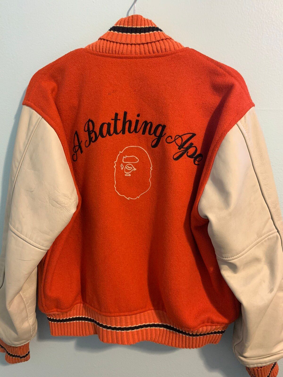 Bape 96’ & 97’ Orange Bape Varsity Jacket - Size M Size US M / EU 48-50 / 2 - 4 Thumbnail
