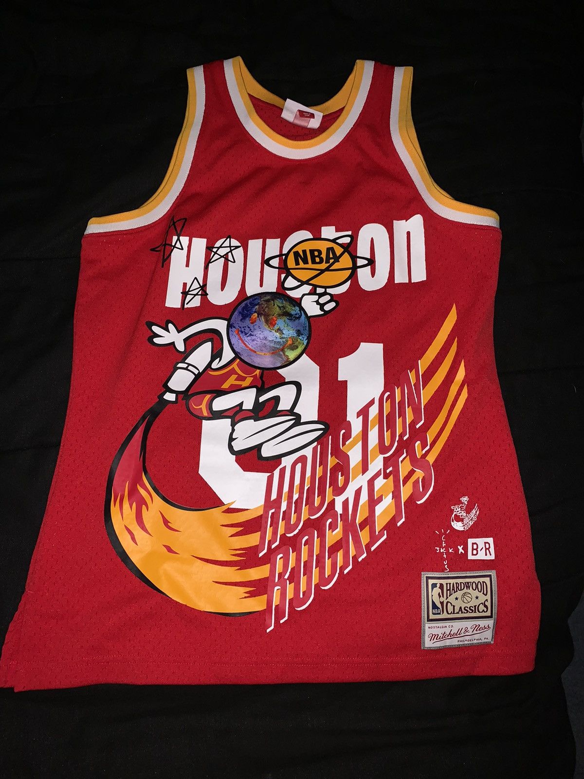 Mitchell Ness Travis Scott Travis Scott astroworld Houston rockets jersey Grailed